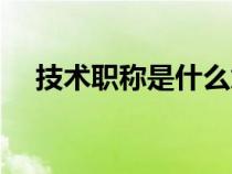 技術(shù)職稱是什么意思（職稱是什么意思）
