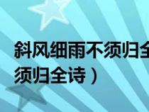 斜風(fēng)細(xì)雨不須歸全詩的意思讀音(斜風(fēng)細(xì)雨不須歸全詩) 斜風(fēng)細(xì)雨不須歸全詩的意思讀音(斜風(fēng)細(xì)雨不須歸全詩)