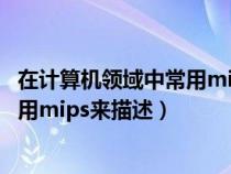 在計算機領域中常用mips來描述什么（在計算機領域中通常用mips來描述）