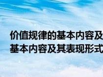 價值規(guī)律的基本內容及其表現(xiàn)形式是什么意思（價值規(guī)律的基本內容及其表現(xiàn)形式是什么）