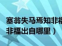 塞翁失馬焉知非福是啥意思?。ㄈ淌яR焉知非福出自哪里）