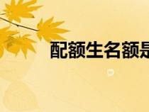 配額生名額是怎么給的（配額生）
