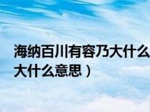 海納百川有容乃大什么意思下一句是什么（海納百川有容乃大什么意思）