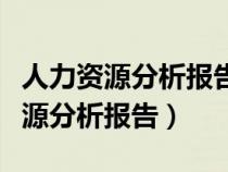 人力資源分析報告從哪幾個方面進(jìn)行（人力資源分析報告）