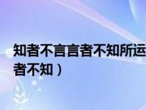知者不言言者不知所運用的漢語漢字修辭格式（知者不言言者不知）