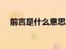 前言是什么意思解釋（前言是什么意思）