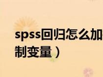 spss回歸怎么加控制變量（spss回歸分析控制變量）
