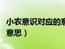 小農(nóng)意識對應(yīng)的意識是什么(小農(nóng)意識是什么意思) 小農(nóng)意識對應(yīng)的意識是什么(小農(nóng)意識是什么意思)