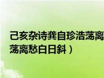 己亥雜詩(shī)龔自珍浩蕩離愁白日斜拼音版（己亥雜詩(shī)龔自珍浩蕩離愁白日斜）