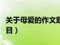 關(guān)于母愛的作文題目新穎（關(guān)于母愛的作文題目）