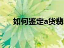 如何鑒定a貨翡翠（a貨翡翠鑒定方法）