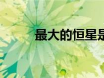 最大的恒星是哪個（最大的恒星）