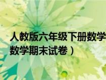 人教版六年級(jí)下冊(cè)數(shù)學(xué)期末試卷可打?。ㄈ私贪媪昙?jí)下冊(cè)數(shù)學(xué)期末試卷）