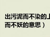 出污泥而不染的上一句（出污泥而不染濯清漣而不妖的意思）