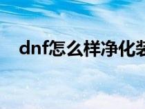 dnf怎么樣凈化裝備（dnf怎么凈化裝備）