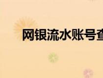 網(wǎng)銀流水賬號查詢（網(wǎng)銀流水號查詢）