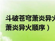 斗破蒼穹蕭炎異火獲得順序及地點(diǎn)（斗破蒼穹蕭炎異火順序）