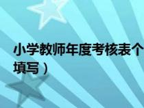 小學(xué)教師年度考核表個人總結(jié)怎么寫（小學(xué)教師年度考核表填寫）