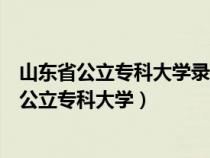 山東省公立?？拼髮W錄取分數線較低的學校有哪些（山東省公立專科大學）
