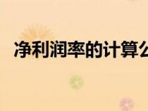 凈利潤(rùn)率的計(jì)算公式（凈利潤(rùn)的計(jì)算公式）