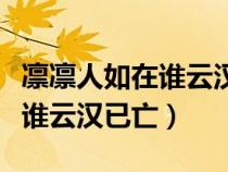 凜凜人如在誰云漢已亡什么意思（凜凜人如在誰云漢已亡）