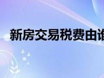 新房交易稅費(fèi)由誰承擔(dān)的（新房交易稅費(fèi)）