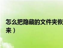 怎么把隱藏的文件夾恢復可見（桌面隱藏的文件夾怎么找出來）