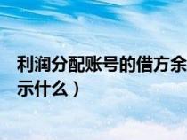 利潤分配賬號的借方余額表示(利潤分配賬戶的借方余額表示什么) 利潤分配賬號的借方余額表示(利潤分配賬戶的借方余額表示什么)