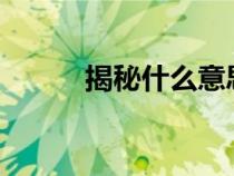 揭秘什么意思?（揭秘還是揭密）