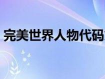 完美世界人物代碼文件（完美世界代碼教程）
