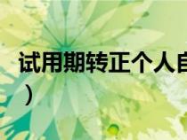 試用期轉(zhuǎn)正個人自評（試用期員工自評怎么寫）
