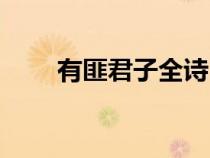 有匪君子全詩(shī)（有匪君子什么意思）