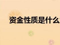 資金性質(zhì)是什么意思（資金性質(zhì)是什么）