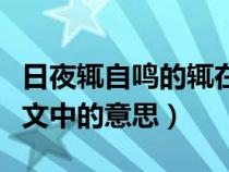 日夜輒自鳴的輒在文言文中的意思（輒在文言文中的意思）