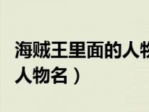 海賊王里面的人物名字大全男（海賊王里面的人物名）