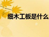 細木工板是什么板子（細木工板是什么）
