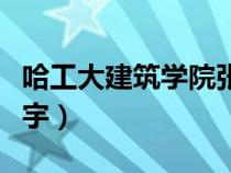 哈工大建筑學(xué)院張宇老師（哈工大建筑學(xué)院張宇）