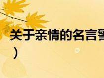 關(guān)于親情的名言警句有哪些（關(guān)于親情的名言）