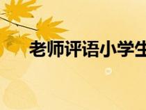 老師評語小學(xué)生50字（老師評語小學(xué)）