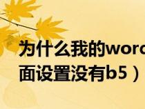 為什么我的word沒有b5頁面大?。╳ord頁面設(shè)置沒有b5）