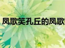 鳳歌笑孔丘的鳳歌是什么意思（鳳歌笑孔丘）