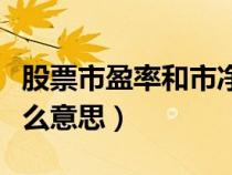 股票市盈率和市凈率是什么意思（市凈率是什么意思）