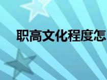 職高文化程度怎么填（文化程度怎么填）
