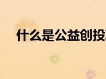 什么是公益創(chuàng)投項(xiàng)目(什么是公益創(chuàng)投) 什么是公益創(chuàng)投項(xiàng)目(什么是公益創(chuàng)投)