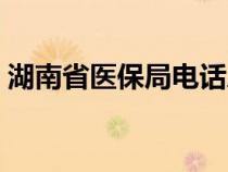 湖南省醫(yī)保局電話人工服務(wù)（湖南省醫(yī)保局）