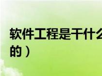 軟件工程是干什么的用的（軟件工程是干什么的）