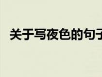 關(guān)于寫夜色的句子（有關(guān)描寫夜色的句子）
