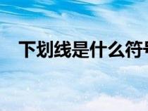 下劃線是什么符號(hào)?（下劃線是什么符號(hào)）