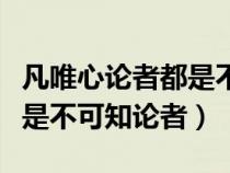 凡唯心論者都是不可知論者（凡唯心主義者都是不可知論者）