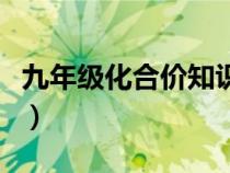 九年級化合價知識點（九年級化學化合價口訣）